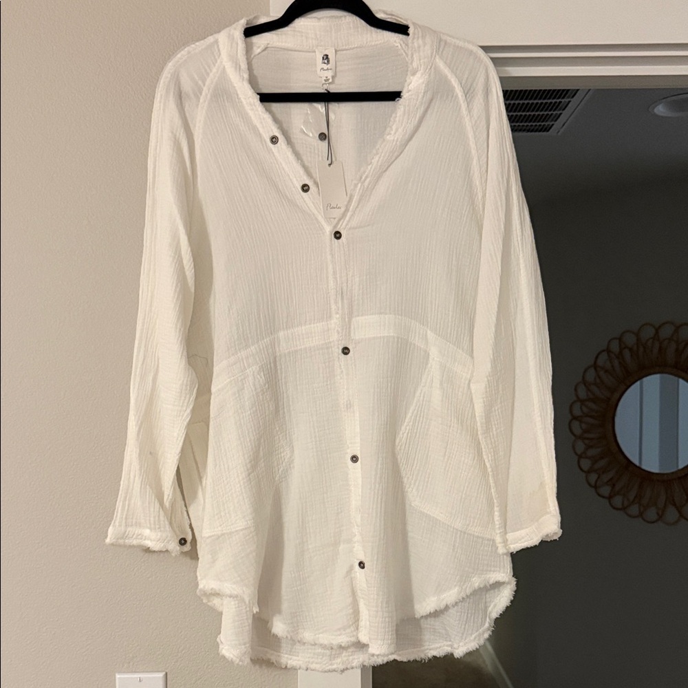 NWT Flawless White Button-Down Shirt, 100% cotton